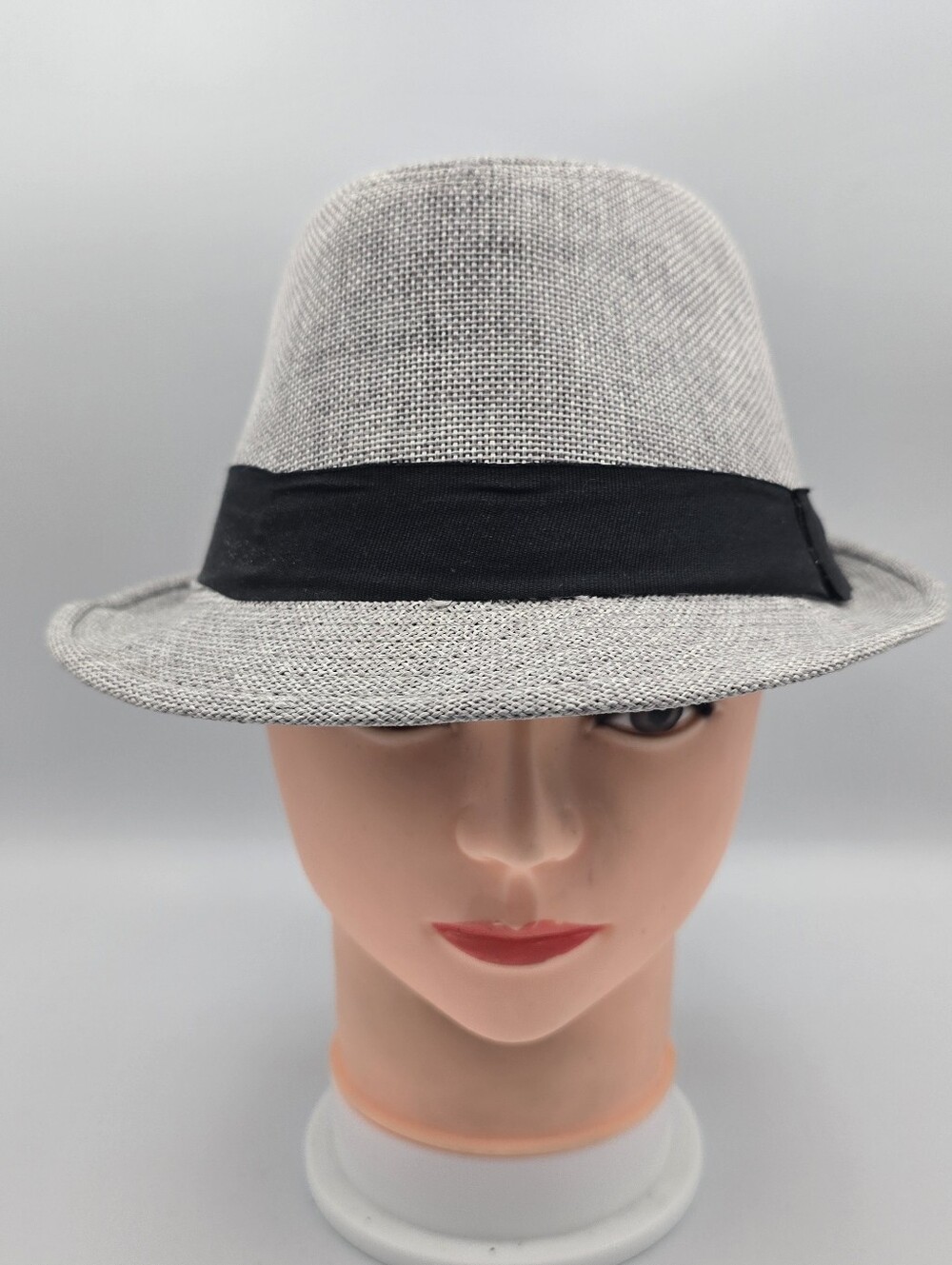 Unbranded Gray Polyester Cotton Trilby Fedora Hat Size 58CM